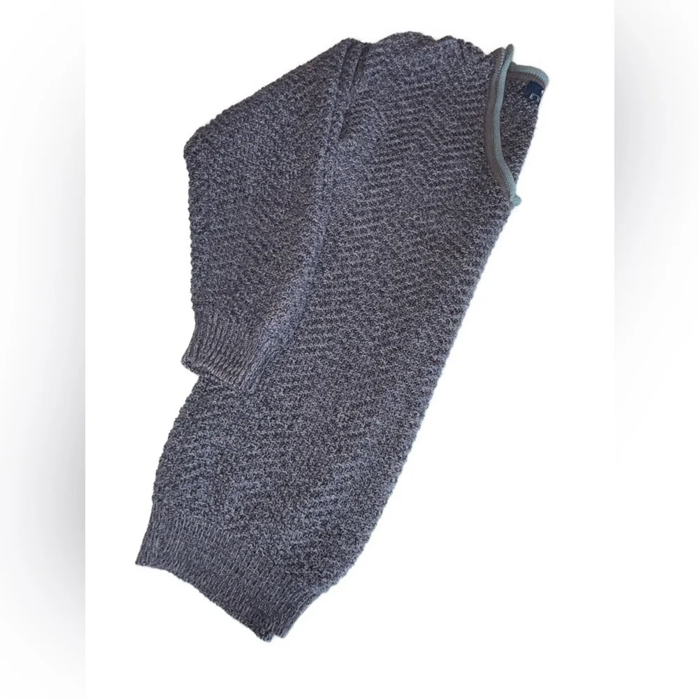 ENRO Men’s 100% Cotton Knit V-Neck‎ Sweater Tall XL Blue Textured